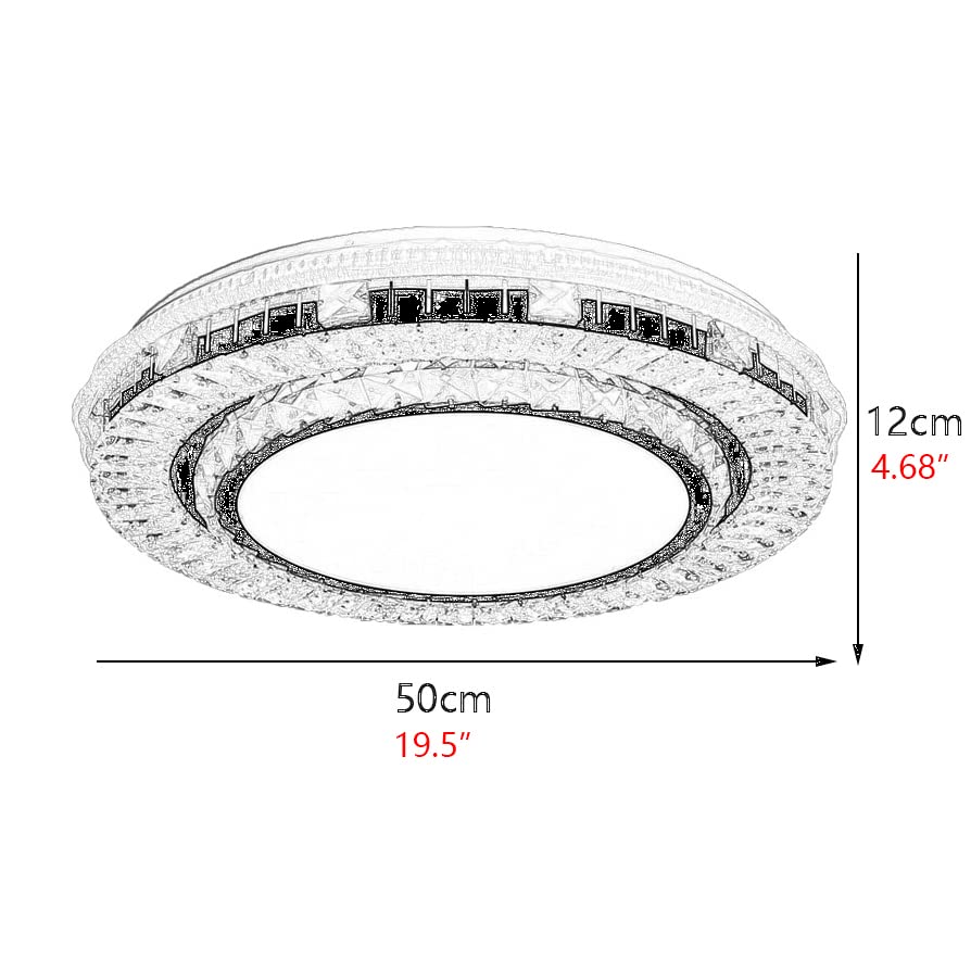 Lustre en cristal LED plafonnier encastré à LED luminosité variable lampe suspendue - 6