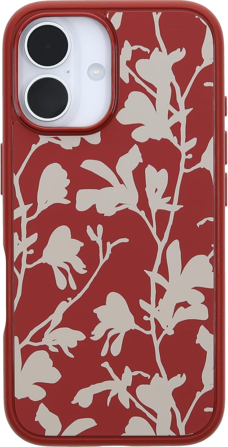 OtterBox iPhone 16 (Only) - Symmetry Series+ Case - Autumn Rust (Red) - Snaps to MagSafe - Ultra-Sleek - Raised Edges Protect Camera & Screen - Non-Retail Packaging
