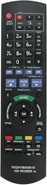 N2QAYB000618 Replace Remote Control - VINABTY N2QAYB000615 IR6 Recorder Remote Control Replacement For Panasonic HDD DVD DMR-HW120 DMR-HW220 DMR-HW100EBK DMR-HW100 DMRHW100EB-K Remote Controller