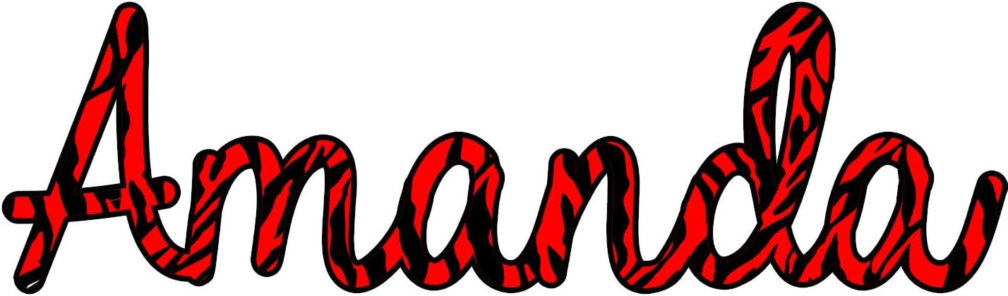 VWAQ Custom Name Zebra Print Decal Personalized Name Zebra Pattern Wall Art Decor Custom Name ZN2 (16" Letter Height, Sky Blue)