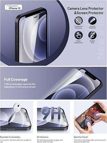 Miniatura 3 de Protector de pantalla de vidrio templado para iPhone 14 Pro Max, película de vidrio templado con fácil instalación, antiarañazos y sin burbujas,