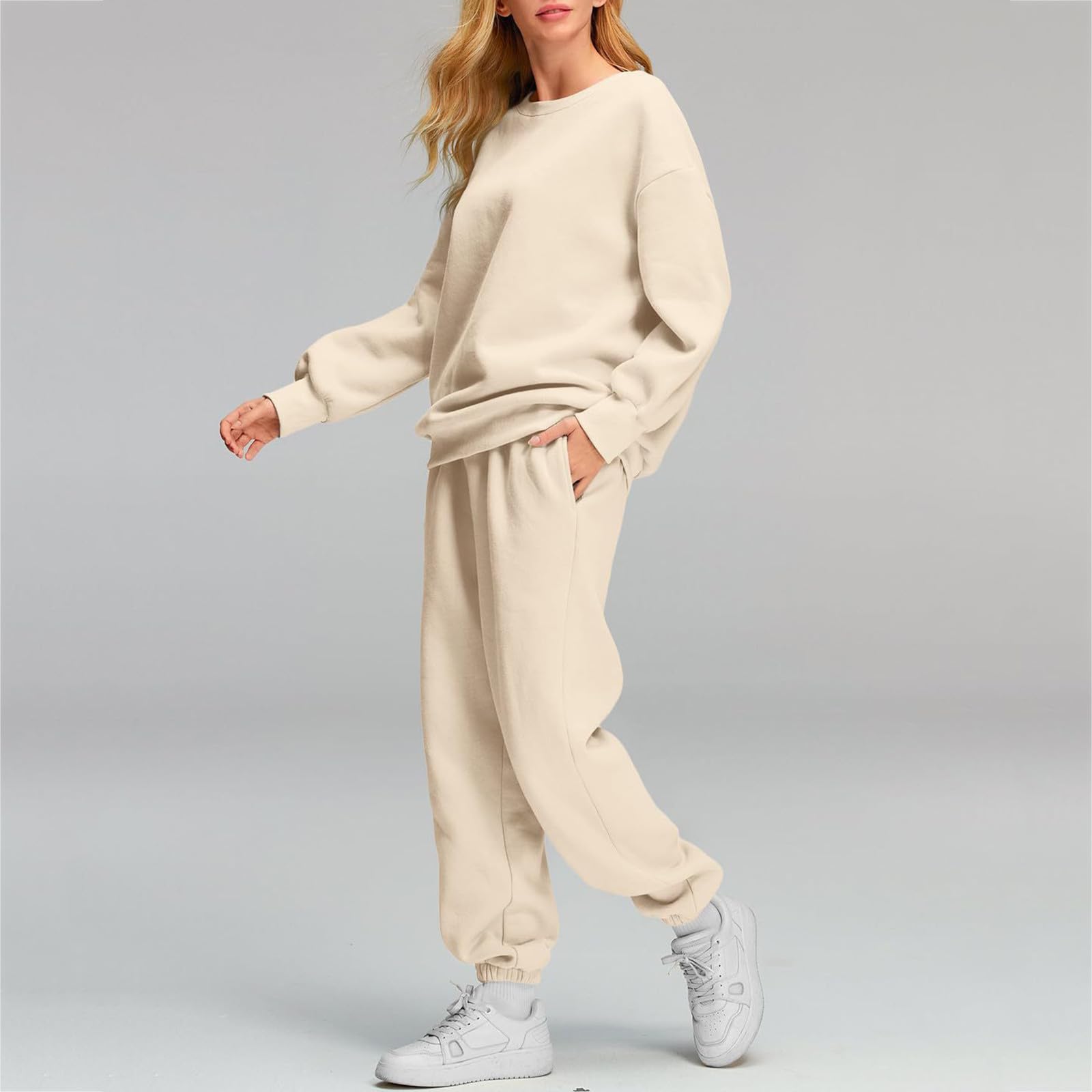 Completo Donna Sportivo Felpa e Pantaloni Tuta Casual Coordinato Outdoor