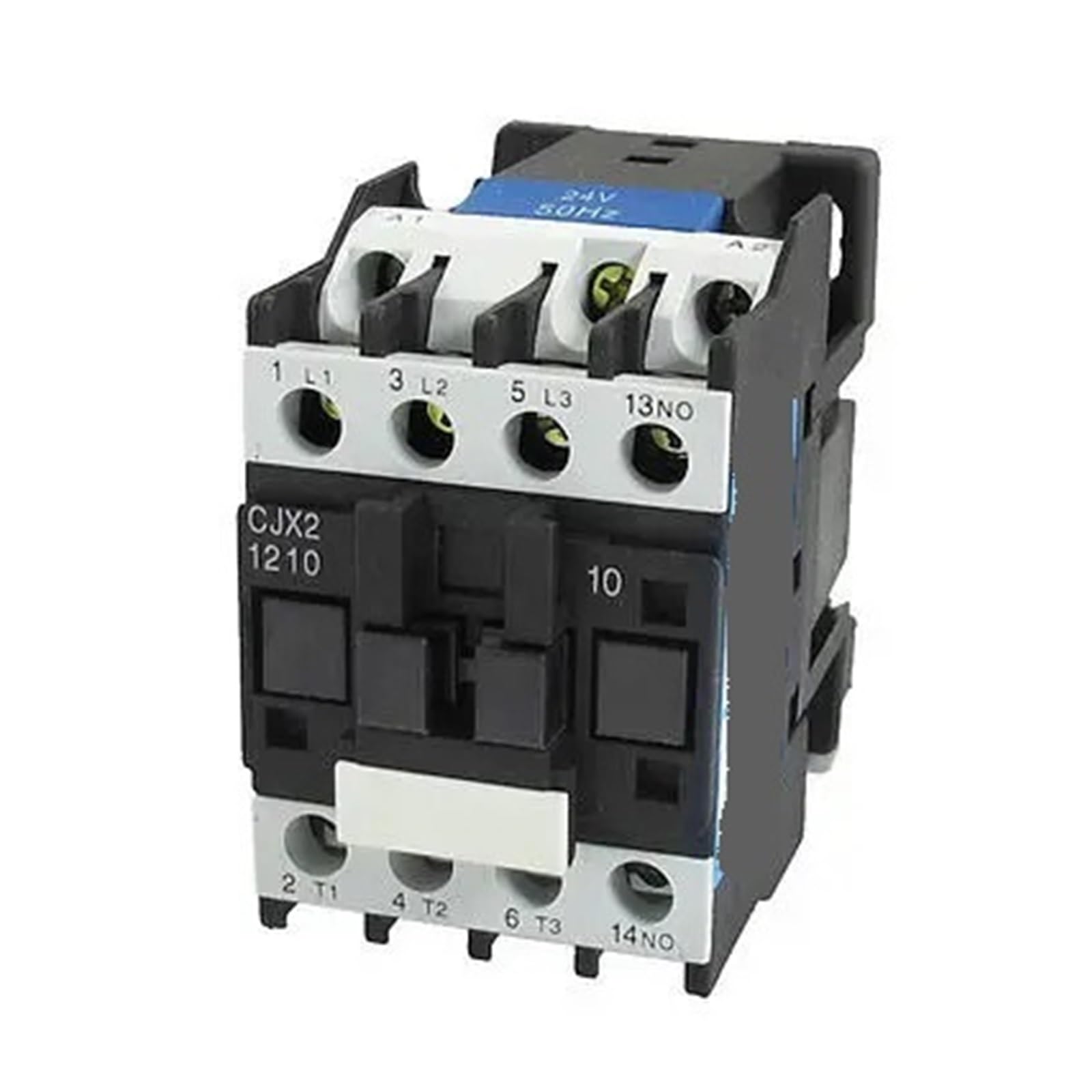 Contacteur CA triphasé 660V rail DIN normalement ouvert bobine 24V modèle CJX2-1210