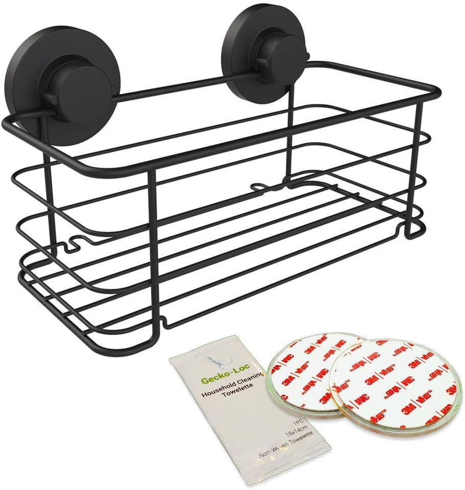 GeckoLoc Bath Shower Caddy Organizer Suction Cup Bathroom Storage