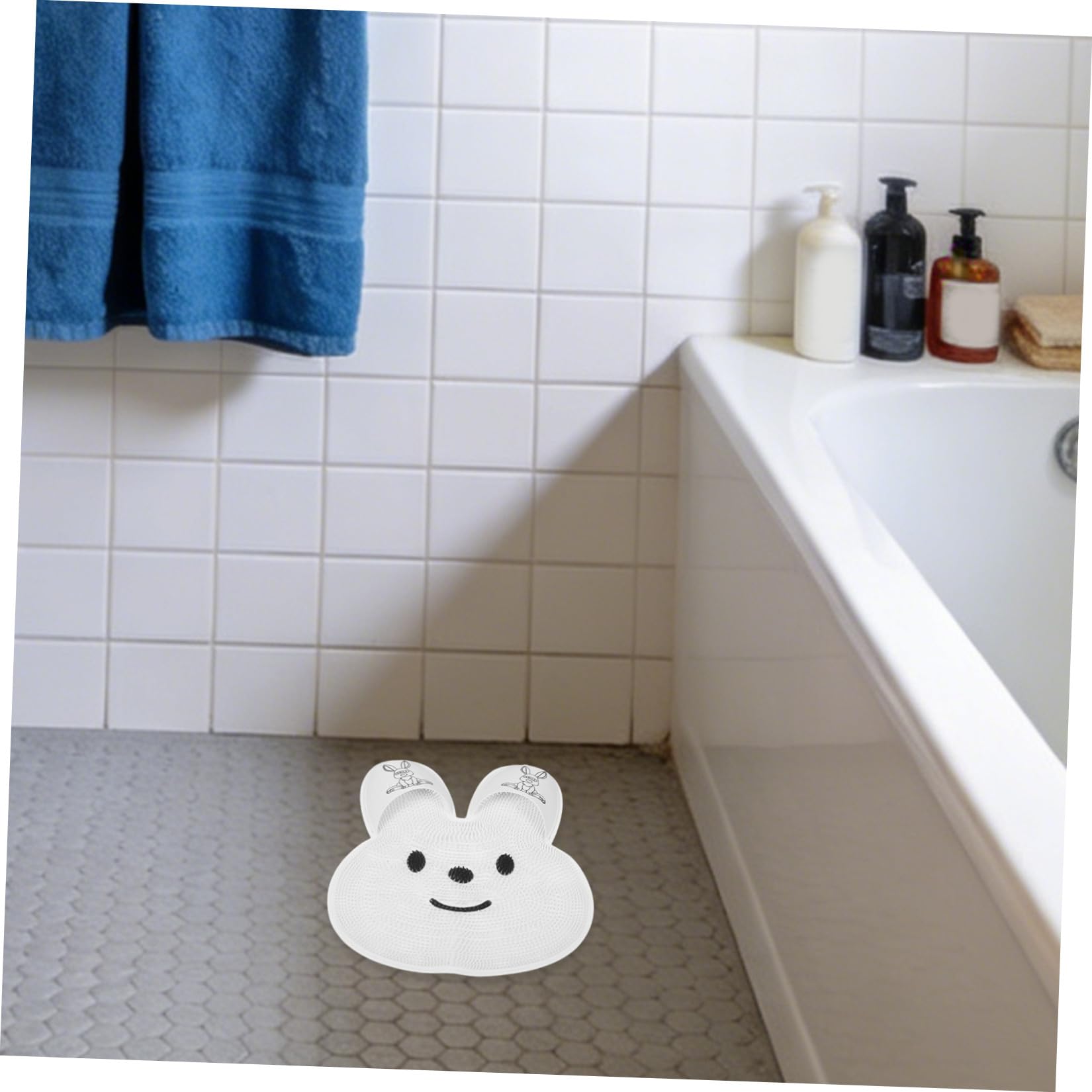 Tappetino Rimuove Antiscivolo Silicone a Forma di in e Bianco Esfoliante Pelle Morta, Massaggio Bagno Piedi per Tutta