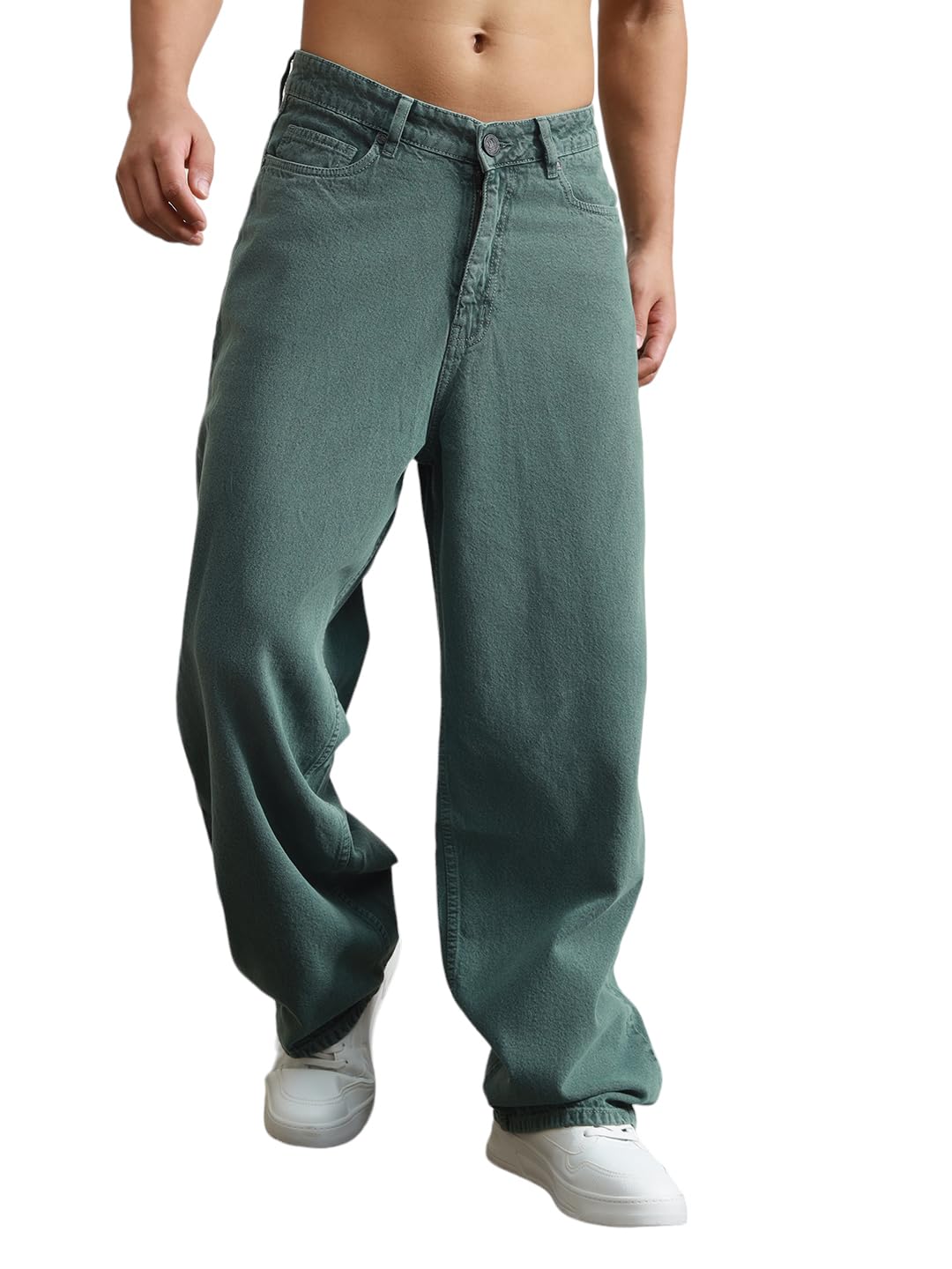 hubberholme Men Washed Cotton Loose Fit Mid- Rise Jeans 13-picture-19