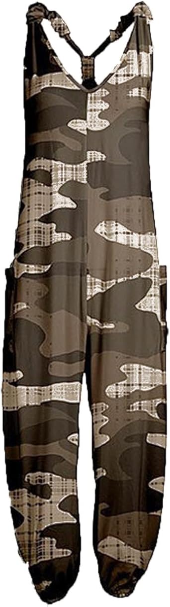 OIOLOYJM Summer Plus Size Boho Overalls for Women 2025 Fashion Jumpsuits Loose Fit Rompers Floral Printed Baggy Harem Pants