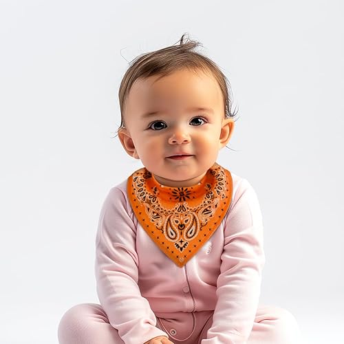 Miniatura 4 de Maiwa Paquete de 10 baberos triangulares tipo bandana para niños y niñas, para babear, dentición, comer con broches