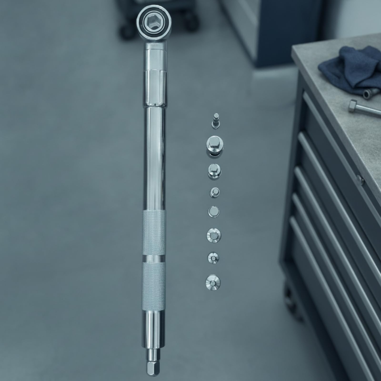 F Fityle Llave de Trinquete Manual de Extensión Herramienta de Alto Par con Encastre 1/2 Pulgadas Cuerpo Cilíndrico Alargado Incluye Adaptador de Conducción
