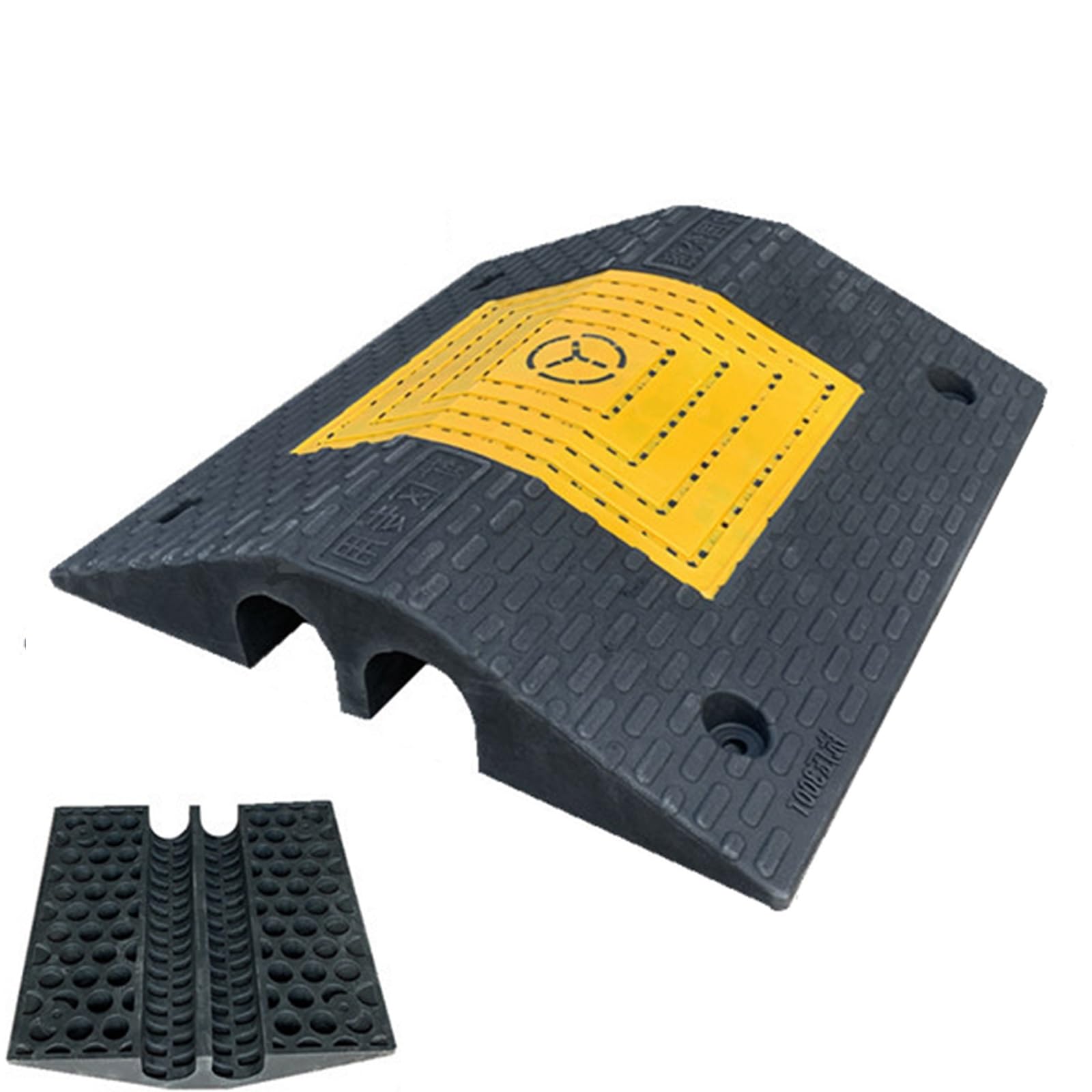 Pasacables Suelo Tope de Velocidad de goma, Cubierta de Cable de goma Negra, Rampa de Protección de Cable, Protector de Cable Exterior para Garaje, Carretera, Rampa ( Color : B , Size : 50x50x10cm/19.