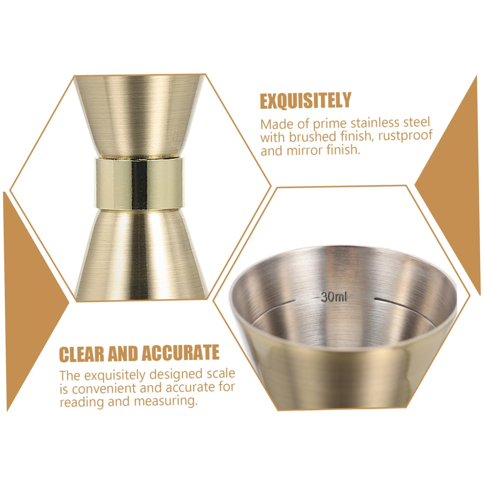 ABOOFAN 2 Pz Misuratore di Vino Bicchierino Graduato Agitatori per Cocktail per Bevande Misurini in Metallo Formine per Biscotti Calice di Vino Bere Misurino Acciaio Inossidabile Coppa Oz