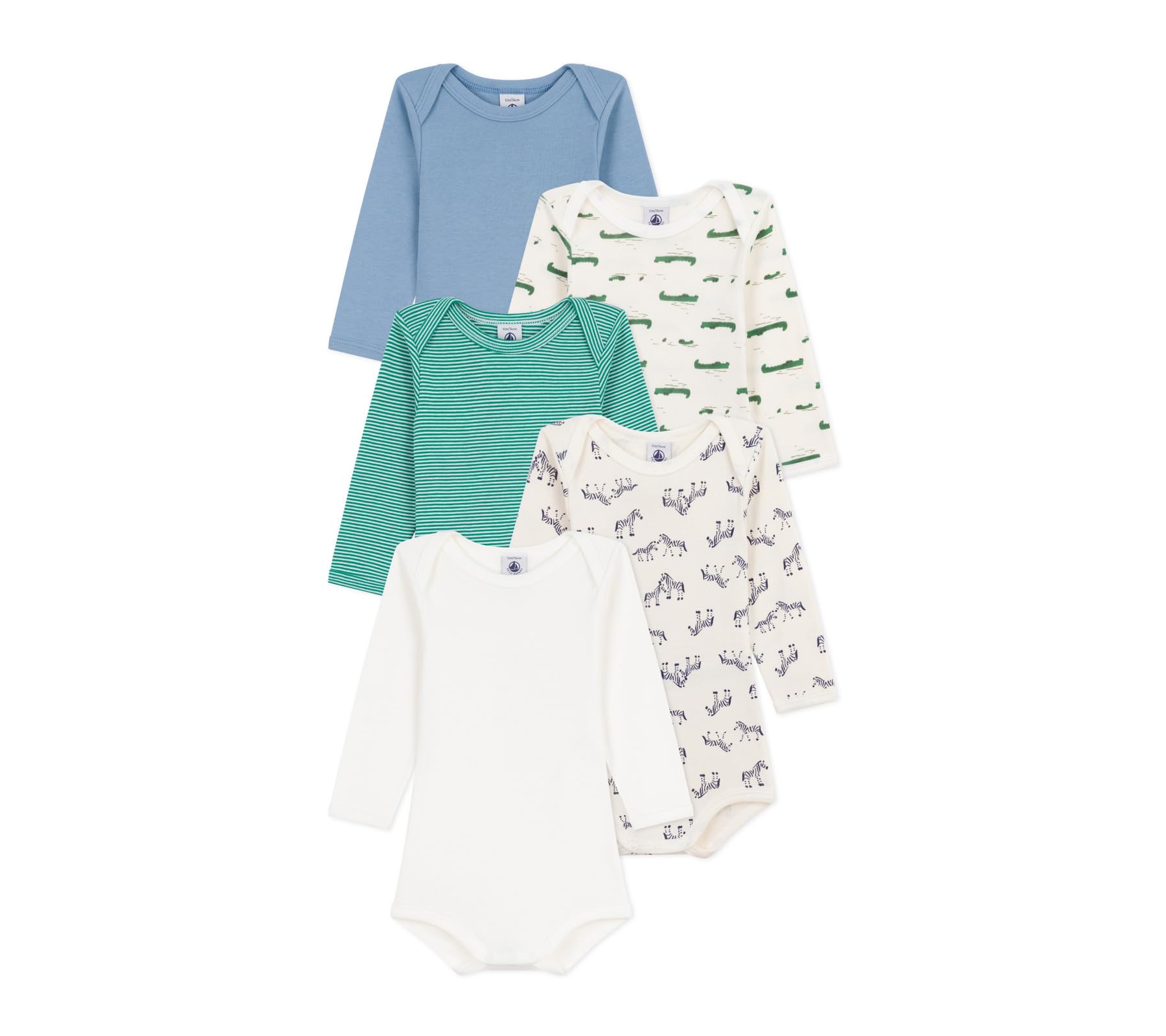Petit Bateau Lot de Bodies Manches Longues En Coton Imprimé Animalier Bébé A0e9300 Ropa interior DÍA Unisex bebé (Pack de 5)