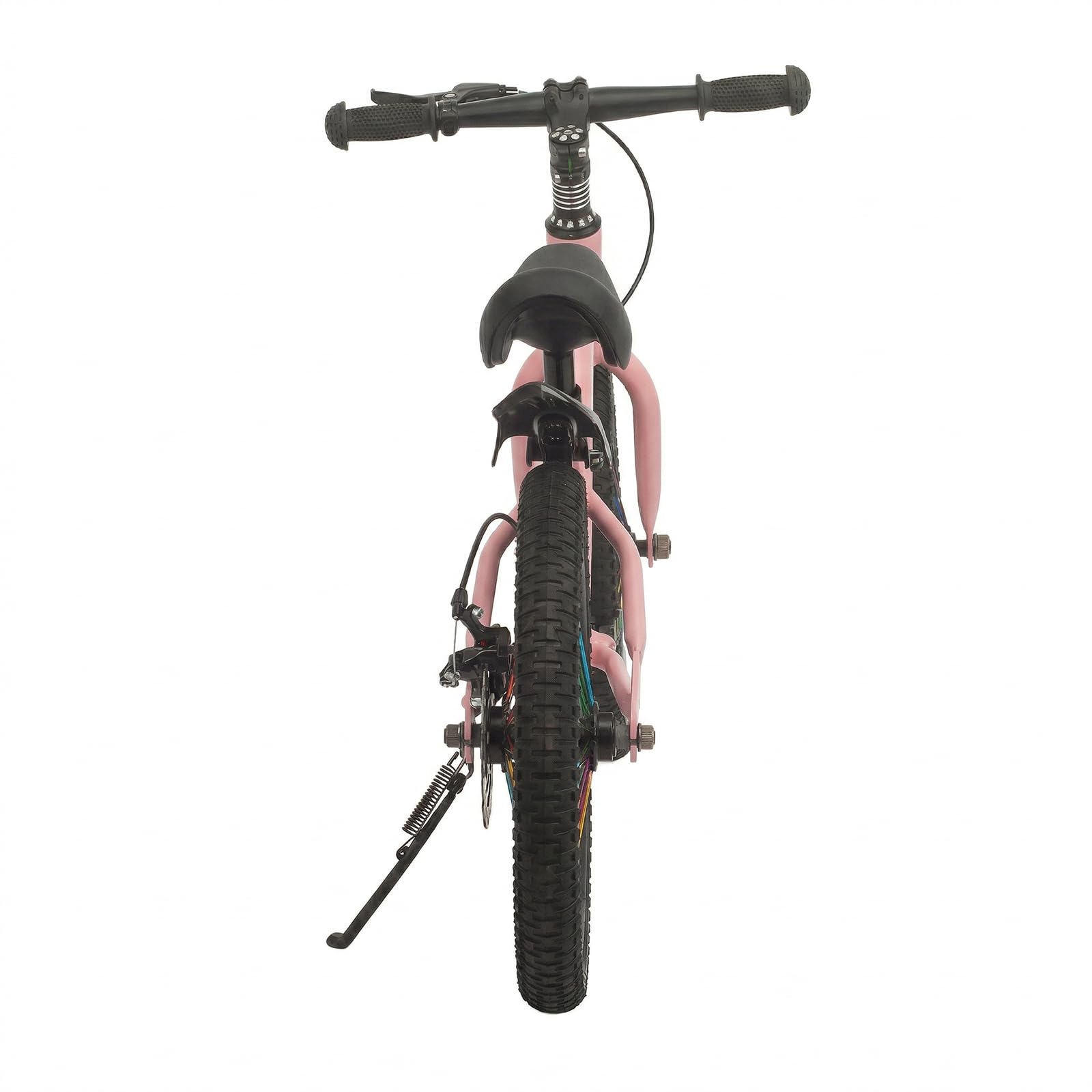 Draisienne pour enfant de 16 pouces avec frein à disque – Moyeux clignotants et rayons colorés, siège réglable, cadre en acier au carbone, pour garçons et filles âgés de 5 à 8 ans(rose)