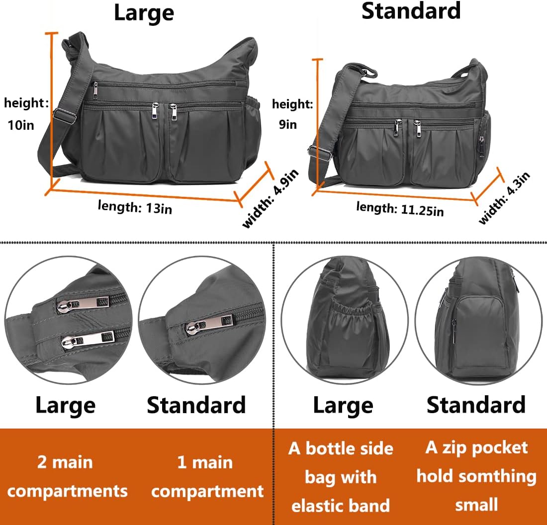 VOLGANIK ROCK Crossbody Purses for Women Shoulder Handbags Lightweight Waterproof Nylon Travel Bag Ladies Pocketbooks - Image 4