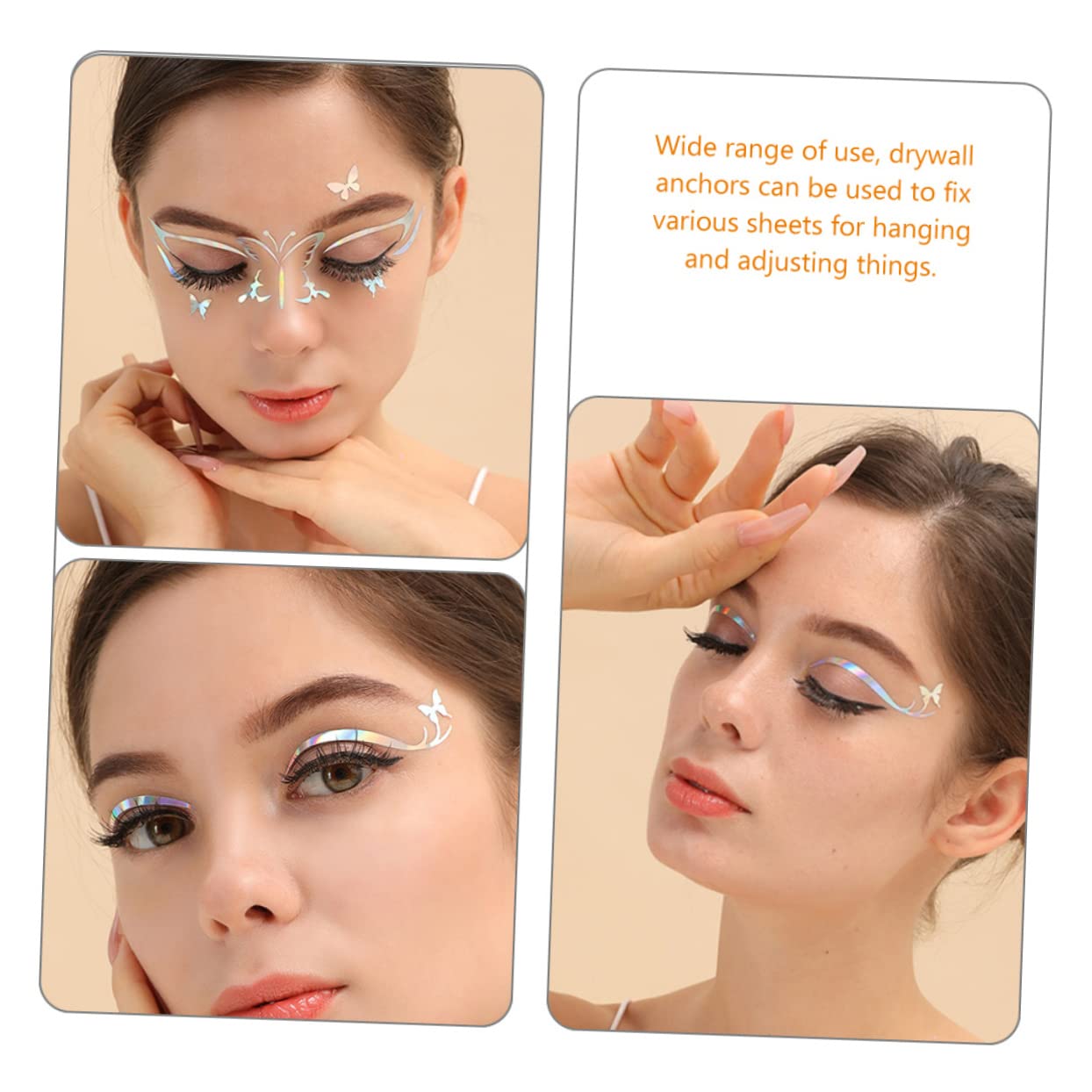 Healeved 18fogli Adesivi Per Ombretto e Eyeliner Decorazioni Per Cosplay Compleanni e Speciali Facili Applicare e Rimovibili Disagio