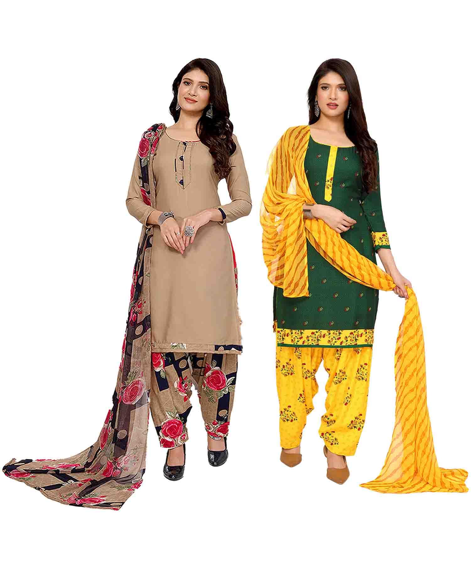 yashika Women's Crepe Dress Material Set for Women | Unstitched Printed Fabric for Kurta Bottom & Dupatta (Pack of 2)-picture-25