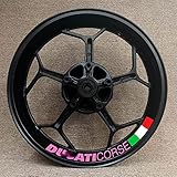  HIMNIL Motorrad-Rad Reflektierender Aufkleber Für Ducati Corse Tricolor Flag Aufkleber Felge V4 797 748 1098 S 821 696 Monster 1100 Felgenaufkleber (Color : 28)