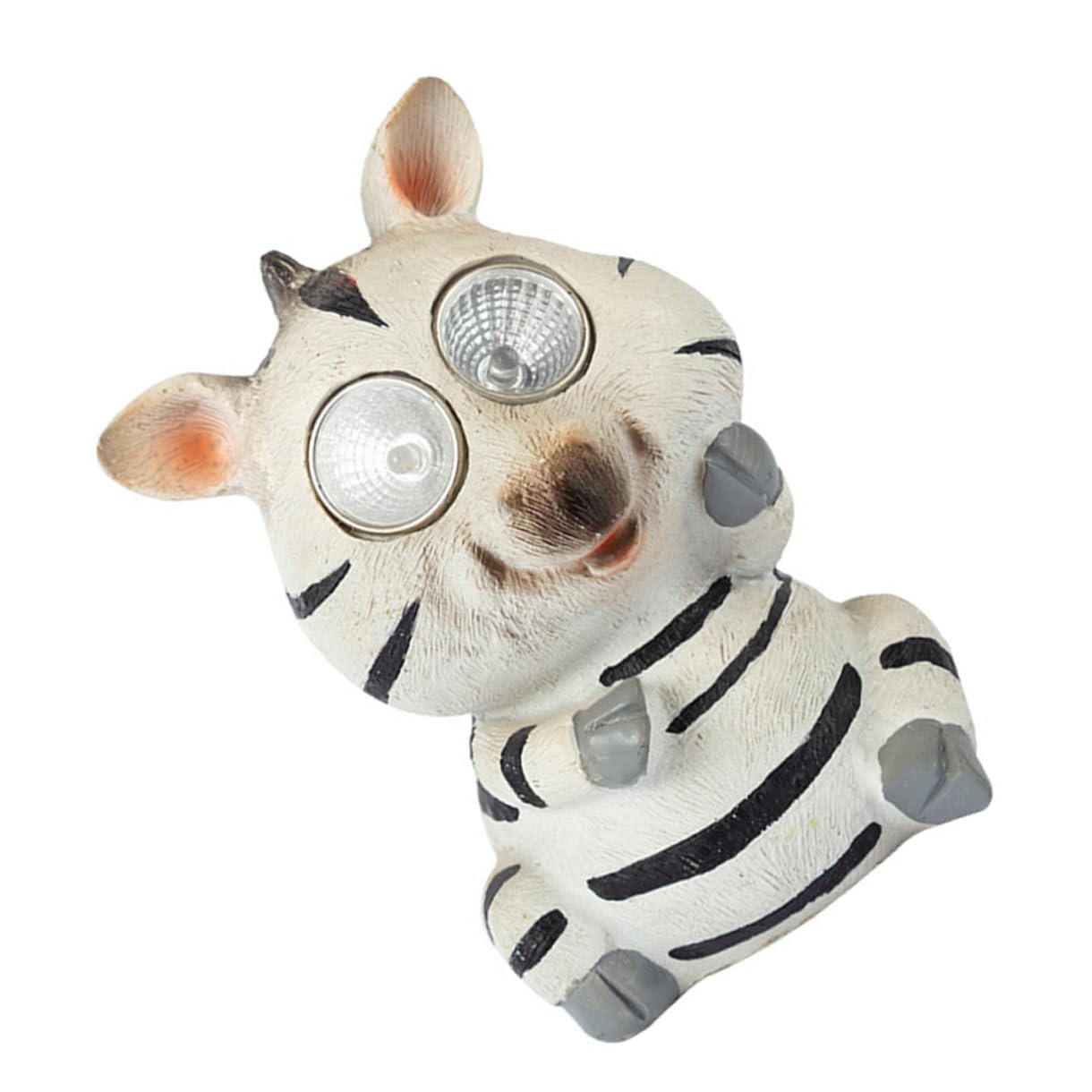Homoyoyo Solar Powered Zebra Garden Statue Light Resin Lawn Ornament Outdoor Decoration Energy Saving Solar Garden Figurine for Patio Balcony