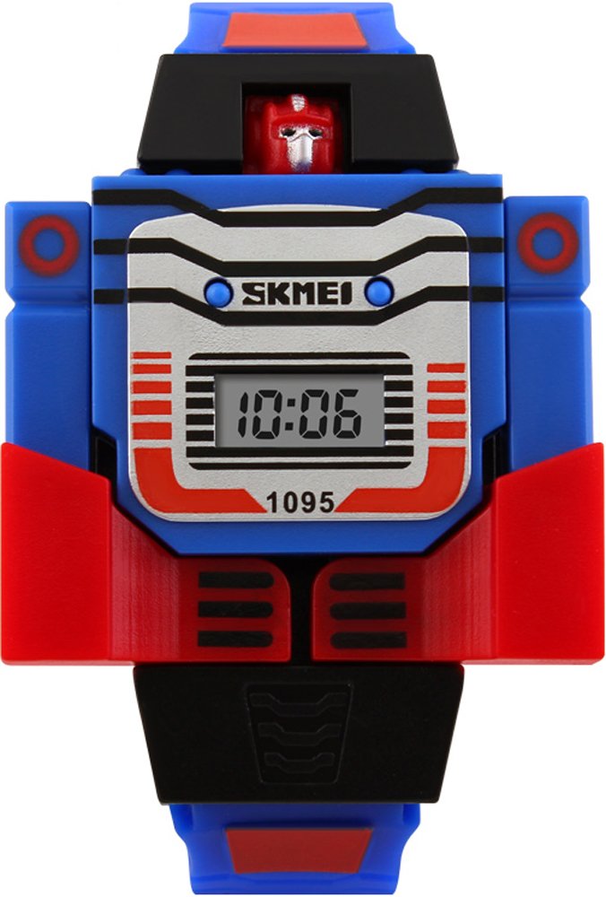 sdsmdKId's Unique Robot Digital Quartz LED Display Watches Blue