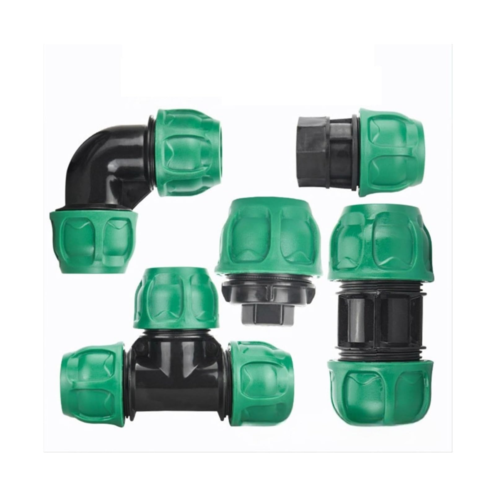 2 raccordi per tubi in PVC PE da 20/25/32 mm, connettori rapidi rinforzati, sistema di irrigazione agricola, valvola per tubi dell'acqua (marrone chiaro, 20 mm)