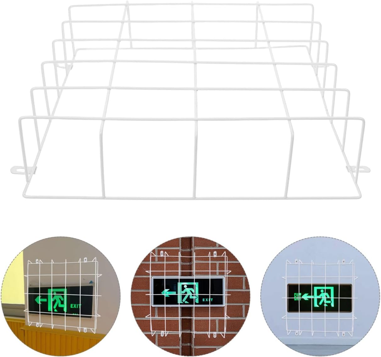 DOITOOL Exit Sign Cage, Emergency Light Wire Guard Cage Protective Shield, Wall Mounted Safety Sign Cover for Gym School Hallway Office Vandal Resistant, 11.79 x 11.79 x 2.83 Inches