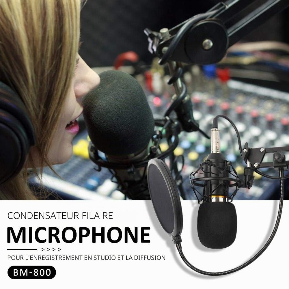 Microphone BM 800 pour studio à condensateur, enregistrement vocal, karaoké, microphone pour ordinateur PC de YIDOBLO