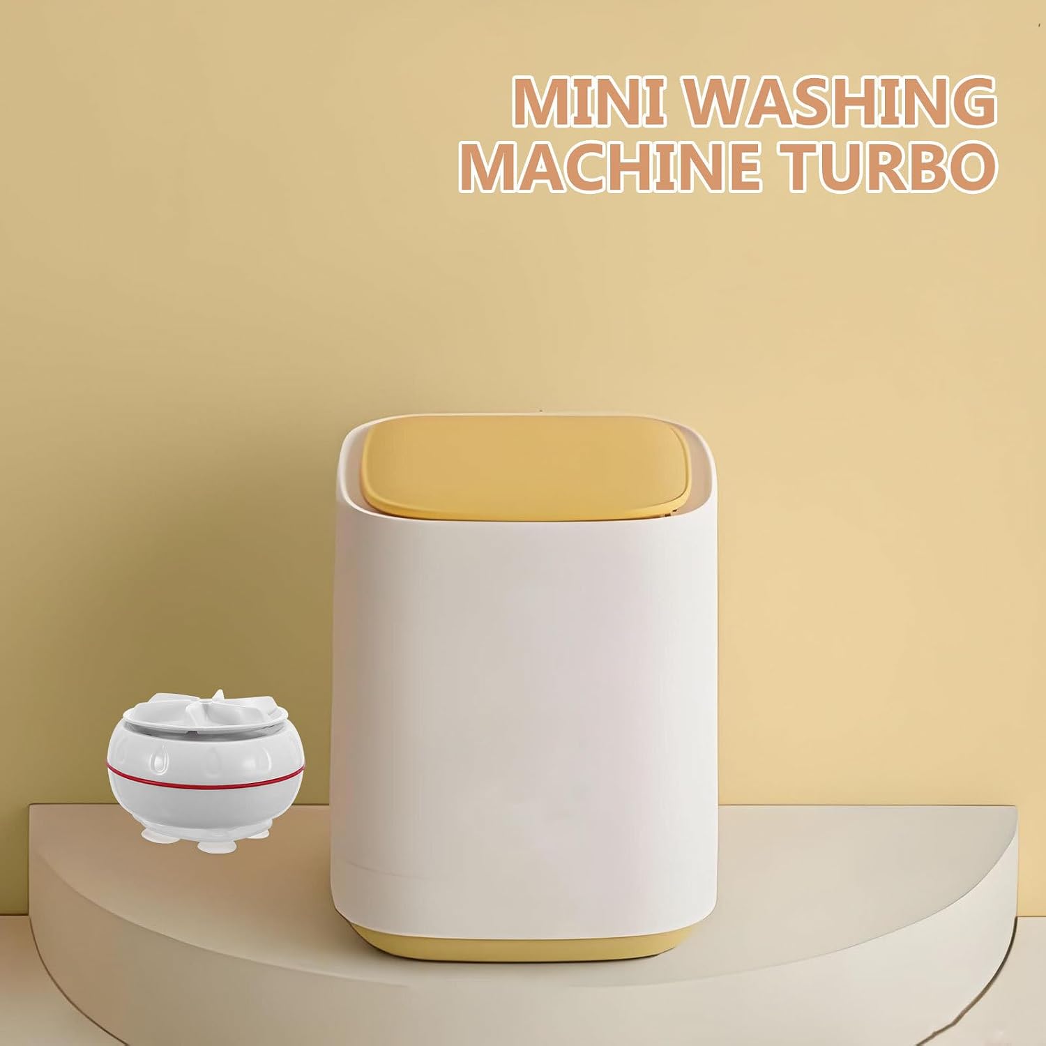 Portable Mini Washing Machine with USB Rechargeable Battery, Compact Plastic Bucket Washer for Clothes, Cordless Single Button Easy Start for Apartments and Night Use