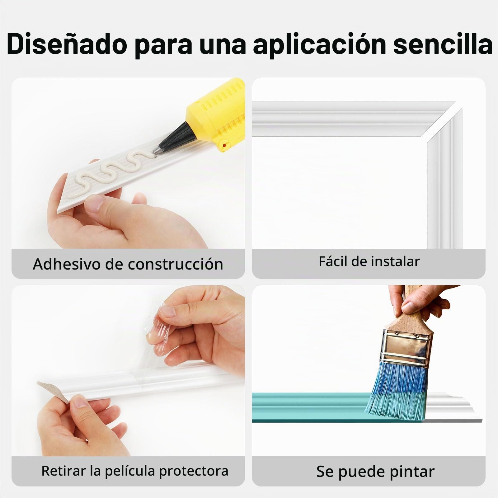 Kit Molduras Pared 3 Sets 60x60 cm Paneles Decorativos
