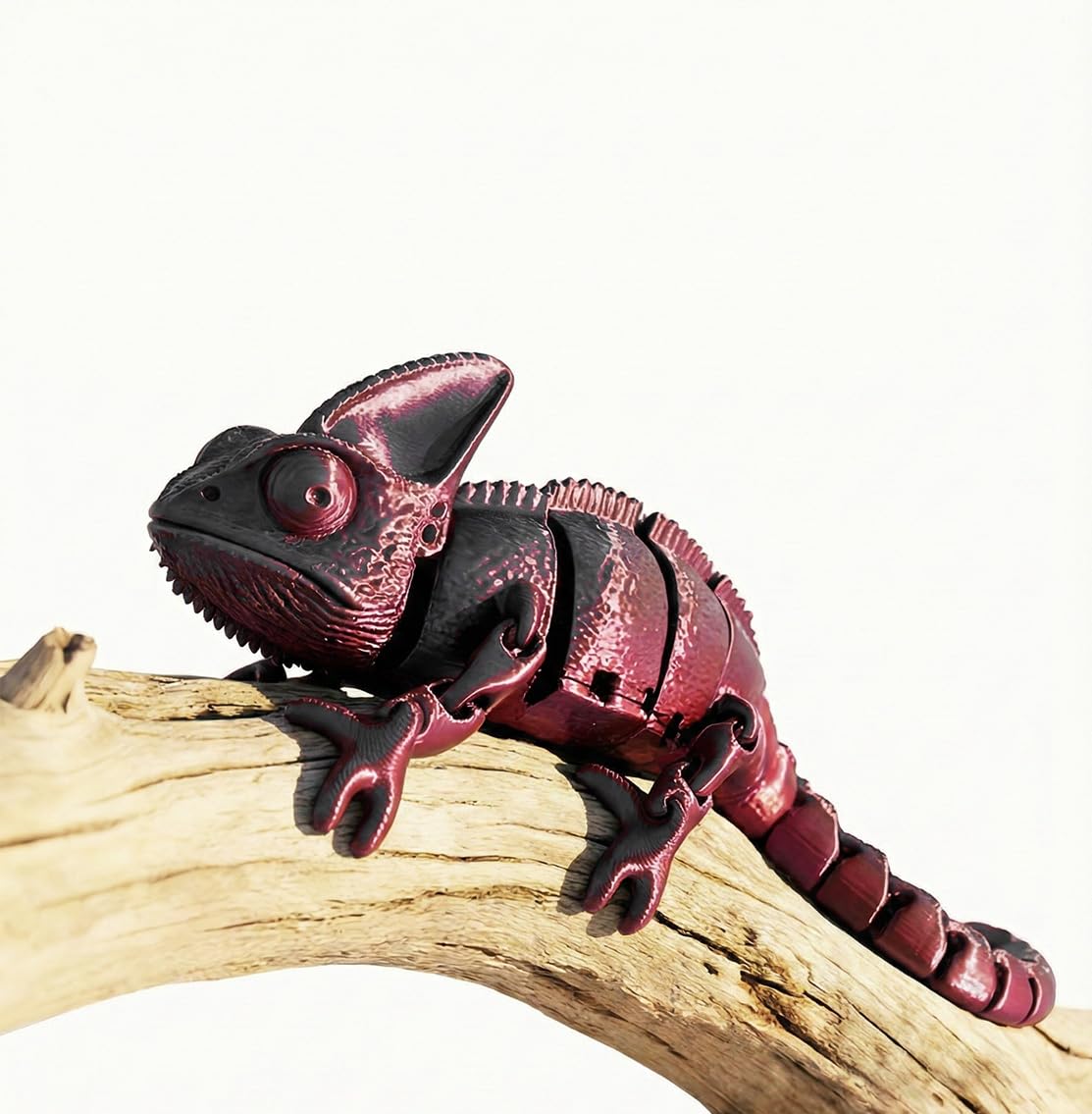 Ruyal Metta 3D Printed Lizard Chameleon Toy - 20cm 3D Printed Animals for Collectors & Desk Decor (Magma red,L)