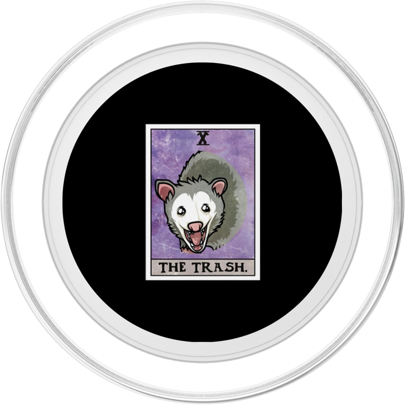 The Trash Tarot Card Funny Aesthetic Possum PopSockets MagSafe PopGrip for iPhone