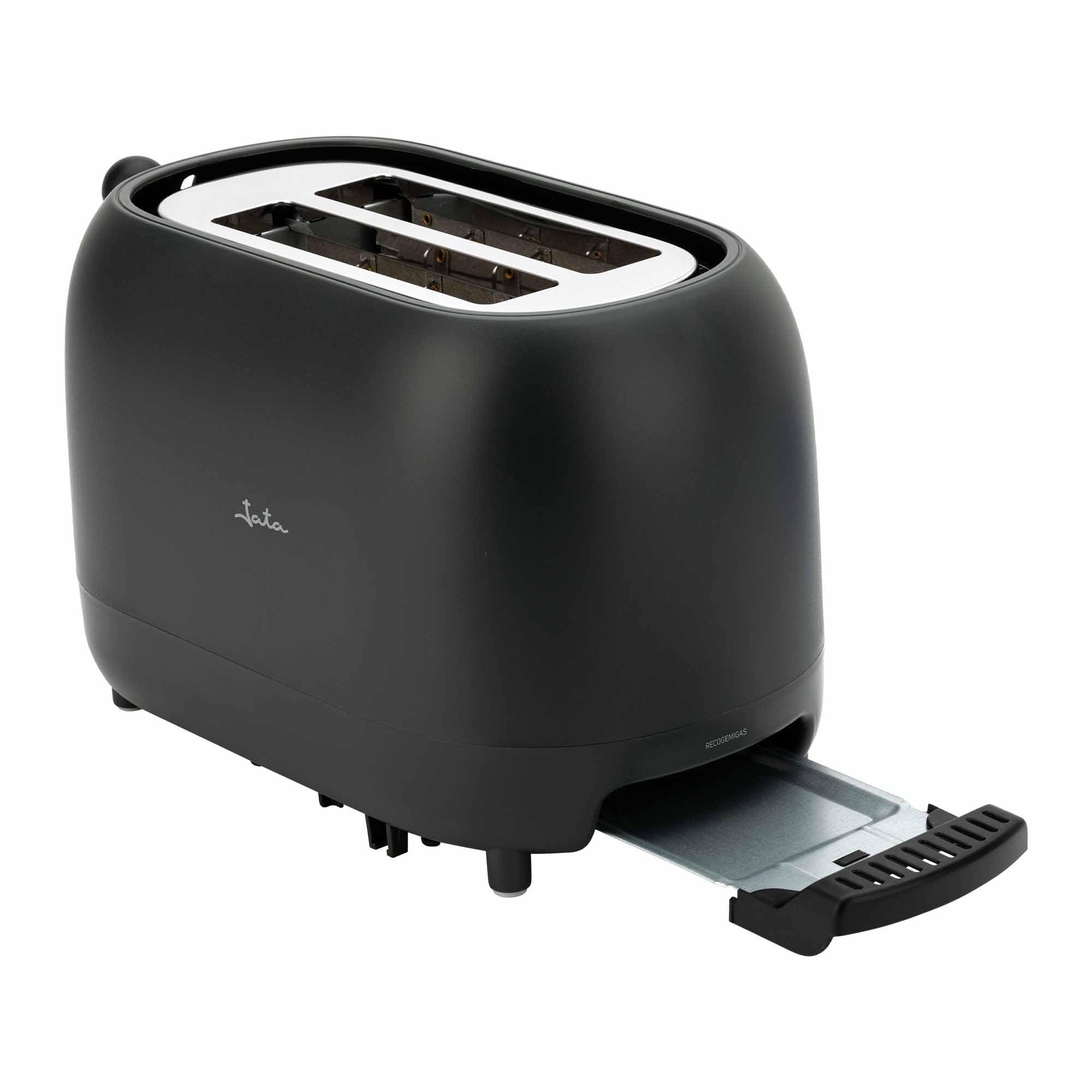 Jata JETT1262 - Tostadora 2 Ranuras Anchas 750 W, 7 Niveles de Tostado, Centrado Automático, Función Descongelar y Mantener Caliente, Apagado Automático, Bandeja Recogemigas, Tapa Protectora