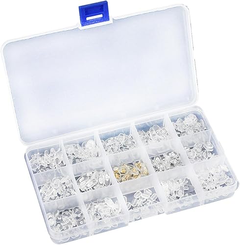 JIANWEI Almohadillas para la nariz para gafas, kit de reparación de vidrio transparente con rosca a presión, pequeñas almohadillas adhesivas para la