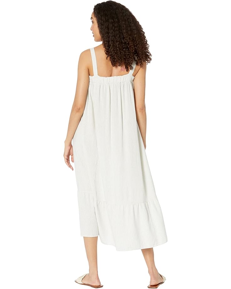 Mod-o-doc Linen Blend Pinstripe Sleeveless Babydoll Ruffle Hem Dress - #2 of 3