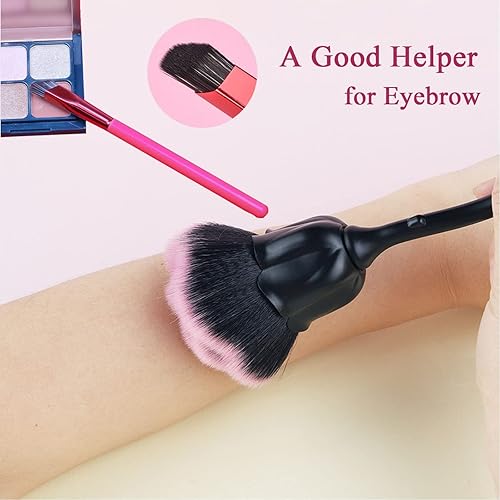 Miniatura 4 de VOVCIG - Brocha de maquillaje en polvo, multifunción, juego de brochas para cejas, brocha de contorno, brocha de base para mezclar polvo, líquido,
