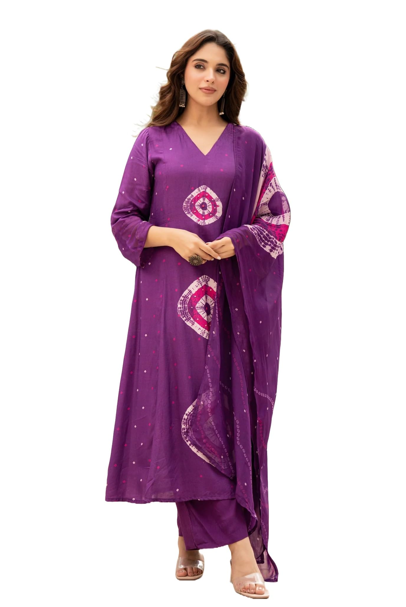 Women Pure Cotton Kurta Pant Dupatta Set | Summer Friendly Ethnic Suit Set for Women | V-Neck Printed Kurti with Matching Pants & Dupatta | Casual & Office Wear-image-49