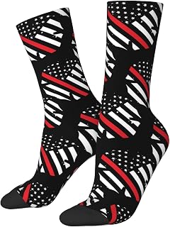 874 Socks, Thin Red Line Distressed Flag Athletic Socks Breathable Men’S Socks Comfortable Office Socks For Women Climbing Baseball 40cm