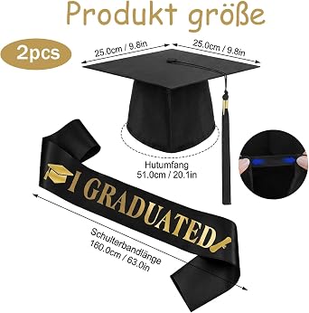 2026 Graduation Hat And Cap Set With Strap, Academic Ceremony Accessories,Commencement Decorations Pack, Adjustable Strap Design For Formal Occasions