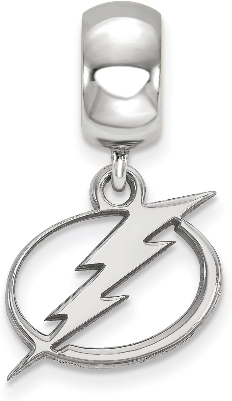 Tampa Bay Ligtning Bead Charm Small (1/2 Inch) Dangle (Sterling Silver)