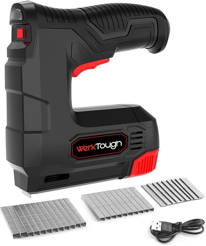 Werktough 4v Cordless Staple Gun/Brad Nailer 2 in 1 Free Staple USB