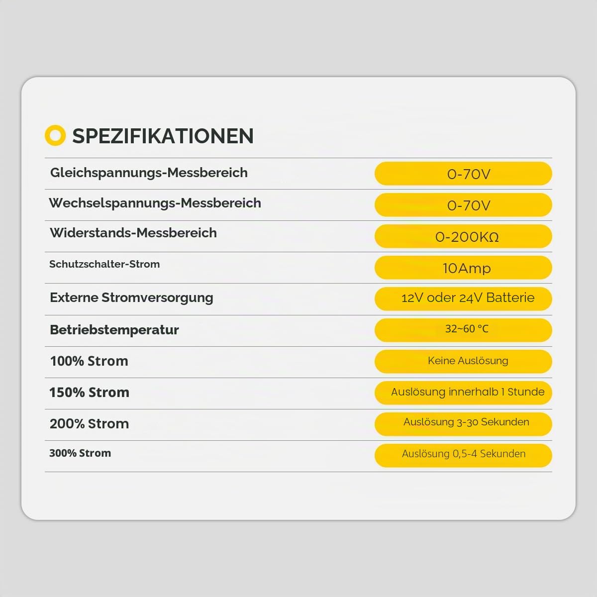 AUTOOL Auto Spannungsprüfer Stift, BT250 Digital Prüflampe kfz, 0V-65V DC/AC Stromprüfer mit Taschenlampe Maßnahmen Polarität Kontinuität für Autos und Motorrädern