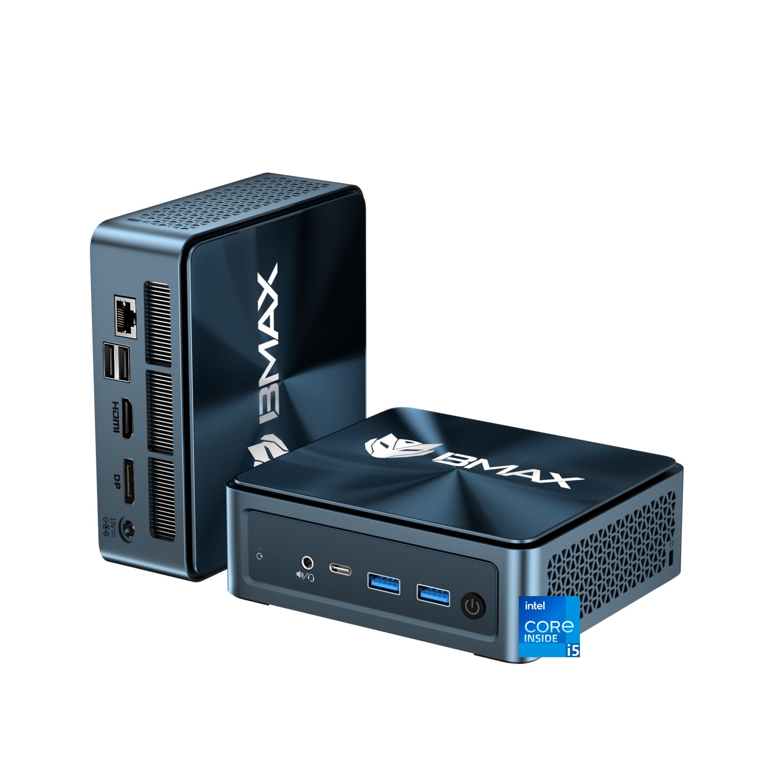BMAX Mini PC B9Plus, Intel Core i5-1235U (supera AMD 5825U/7530U, fino a 4,4 GHz), 24 GB LPDDR5, 512 GB PCIe 4.0 SSD | Wi-Fi 6, BT | Triplo display 4K@60Hz, HDMI 2.1, USB-C, DP 1.4a | Auto Power on