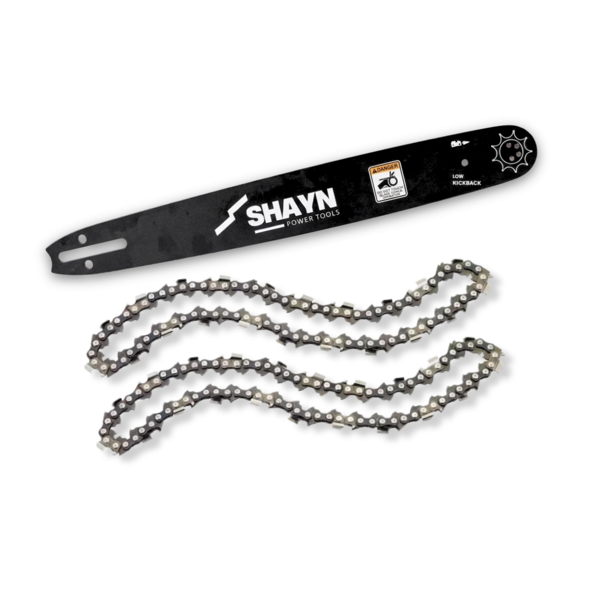 SHAYN 20 Inch (50cm) Chainsaw Chain x2 & Guide Bar x1, 76 Drive Links, .325" 0.058" (1.5mm) Gauge, A041 Mount, Semi-Chisel Chainsaw Blade, Pre-Sharpened, Low Kickback, Fits 45-65cc Chainsaws