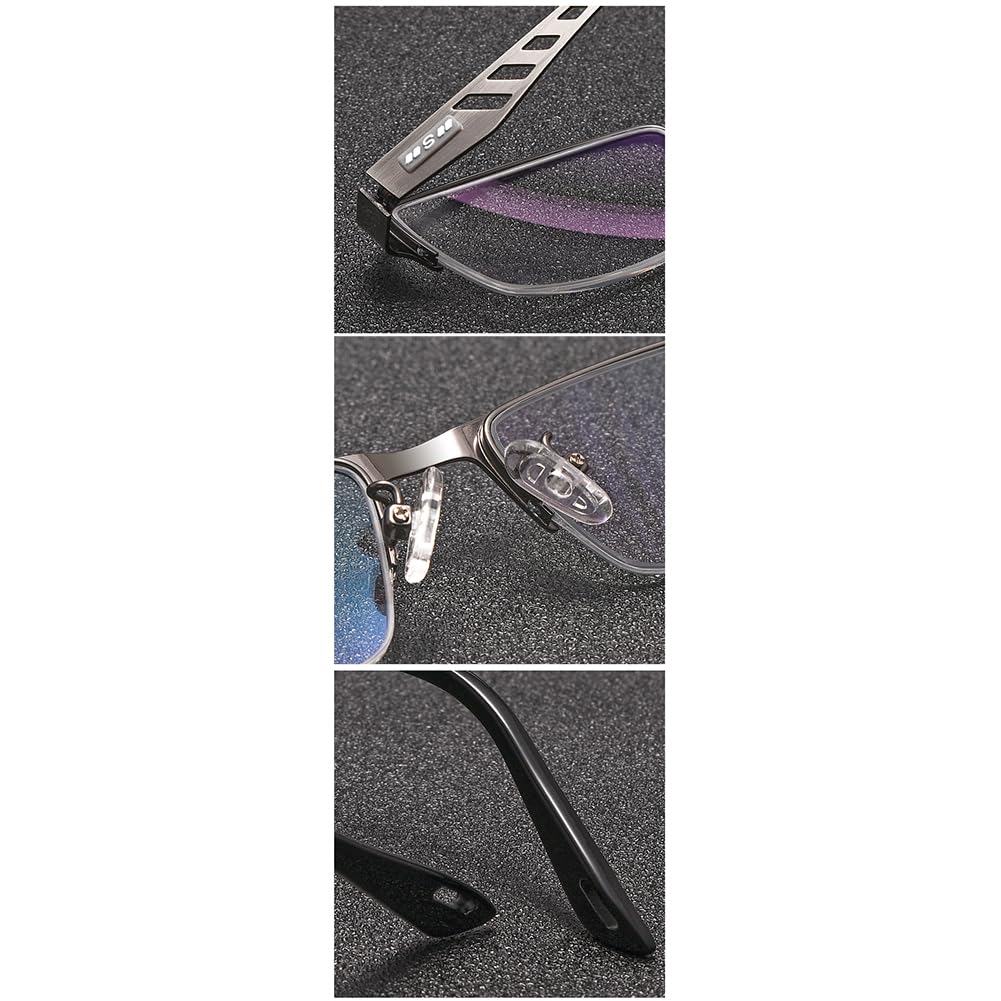JIETIAN Progressive multifokale photochrome Lesebrille, Herren HD Asphärische Harzlinse Lesebrille/UV400,Schwarz,+4.0