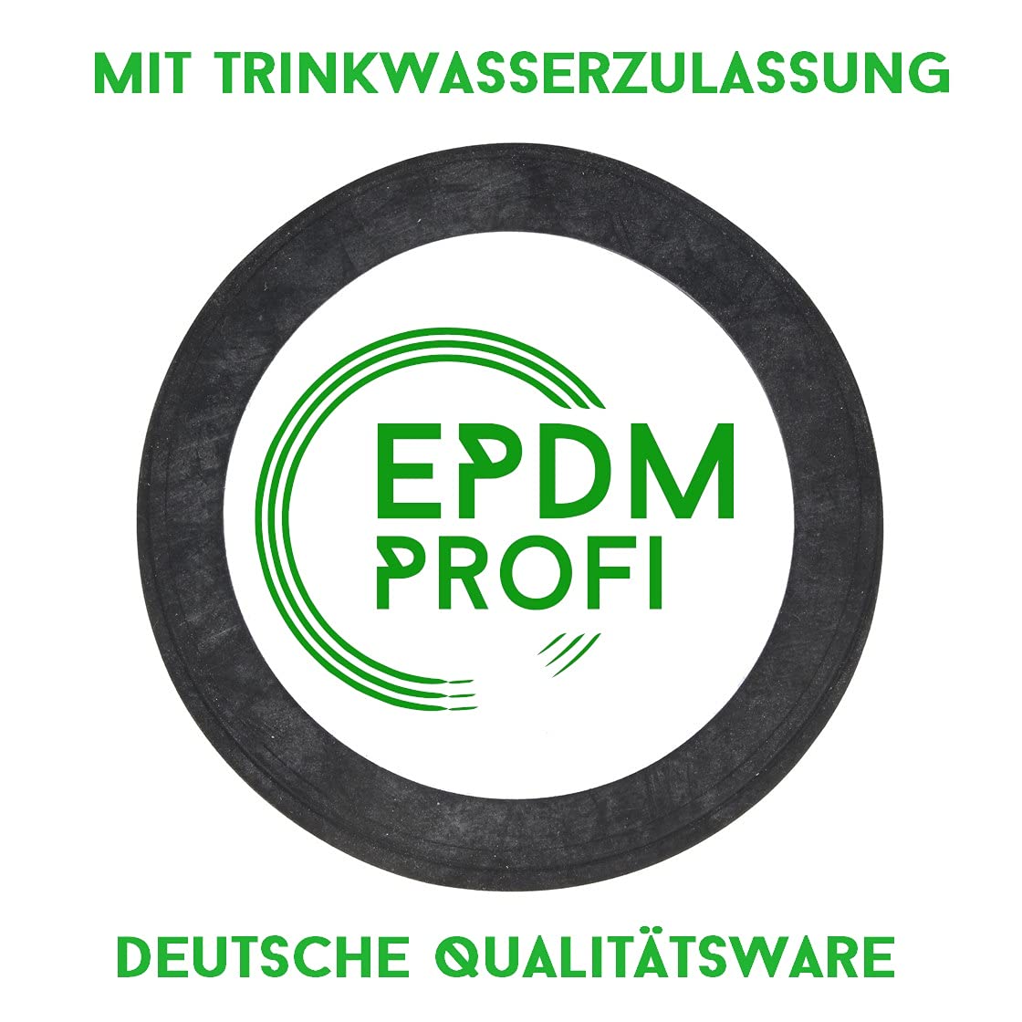 Gummi-Dichtungen mit TRINKWASSERZULASSUNG aus EPDM, Flachdichtung - Größe (3/8 Zoll bis 2 Zoll) - Menge (1 bis 100 Stück) (50 Stück: 1 Zoll 30x22x2mm)