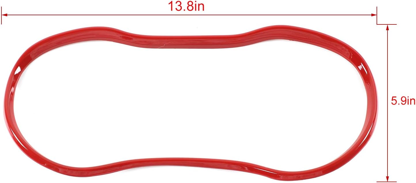 JeCar Instruments Panel Cover Dashboard Panel Display Frame Decor Interior Decoration Accessories for Dodge Charger 2015-2020, Red