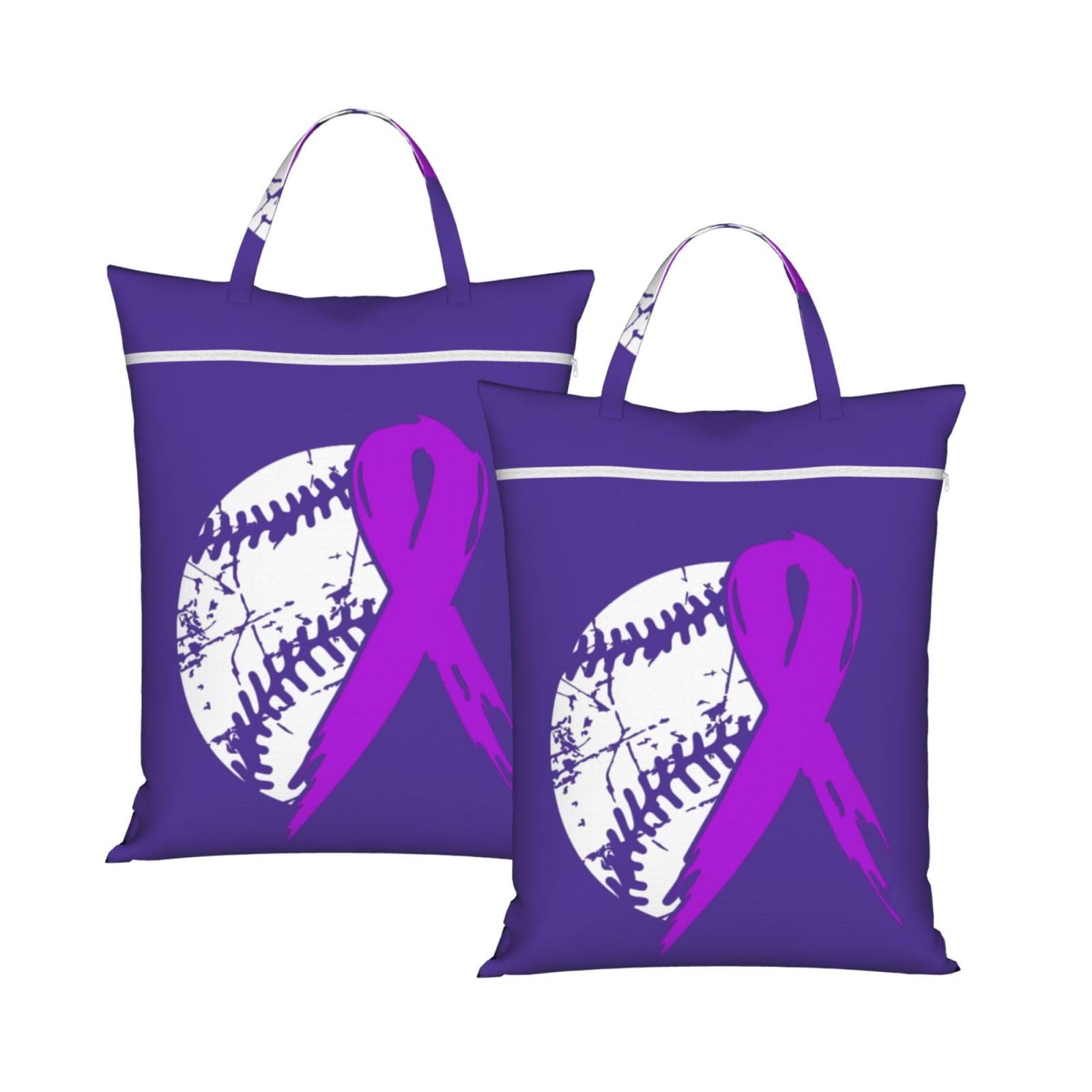 Cyanlit 2Pcs Alzheimer's Disease Awareness Football Ribbon 2 Pcs Large Travel Laundry Bags Waterproof Wet Dry Bag For Travel,Swimming