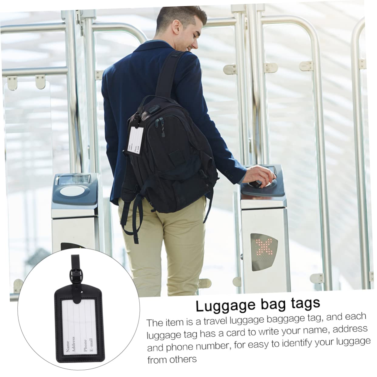 PACKOVE 15pezzi Etichette Per Bagaglio Pu Targhette Per Valigia Resistenti Per Facile Accessori Per