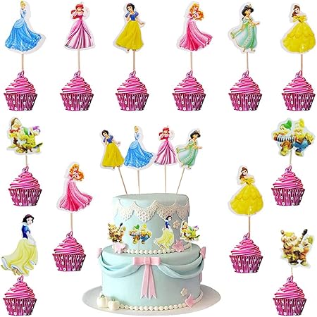 Babioms 48pcs Cupcake Toppers Princess Gateau Toppers Fete Decoration Gateau D Anniversaire Princess Cake Topper Pour Decoration D Anniversaire Amazon Fr Cuisine Et Maison