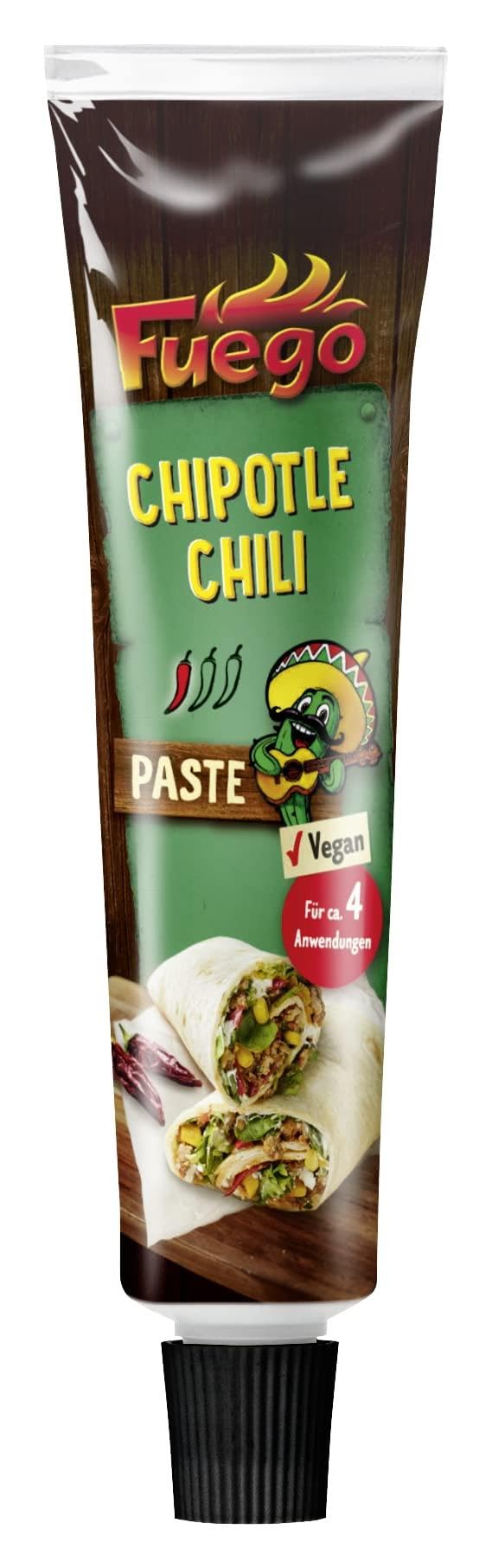 Fuego - Chipotle Chili Paste | Scharfes Würzen von mexikanischen Gerichten | Für 4 Anwendungen | Vegan | 1 x 40 g