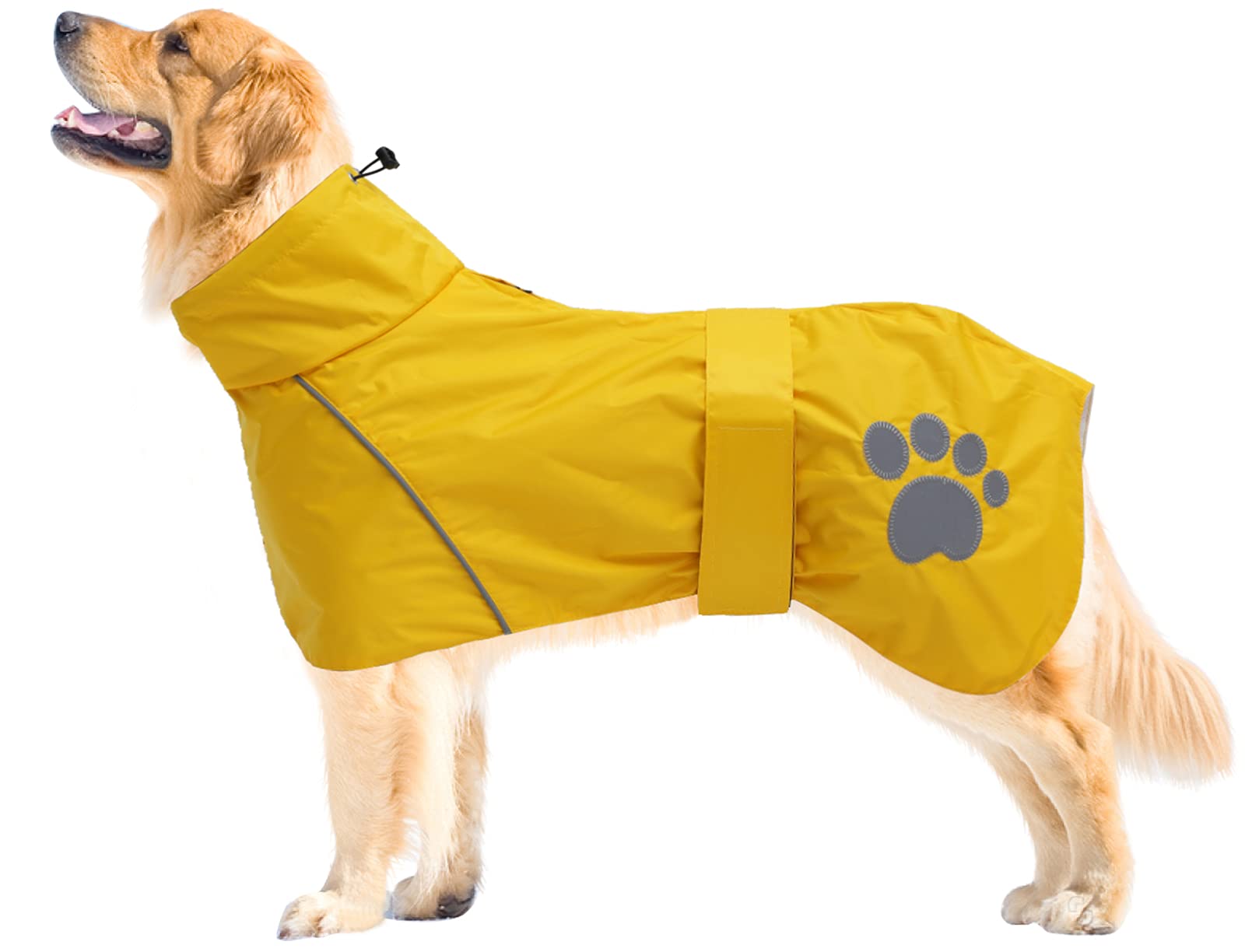 Geyecete Dog Raincoat Jacket Adjustable Lightweight Raincoat cloth Best Gift for Greyhounds, Lurchers and Whippets with Safe Reflective-Yellow-XL